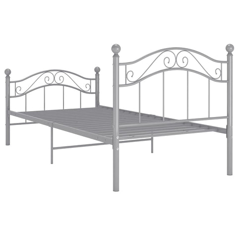 vidaXL Bed Frame without Mattress Grey Metal 100x200 cm