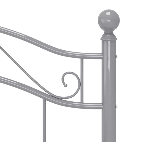 vidaXL Bed Frame without Mattress Grey Metal 100x200 cm