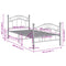 vidaXL Bed Frame without Mattress Grey Metal 100x200 cm