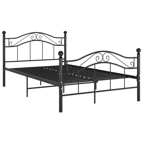 vidaXL Bed Frame without Mattress Black Metal 120x200 cm