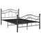 vidaXL Bed Frame without Mattress Black Metal 120x200 cm