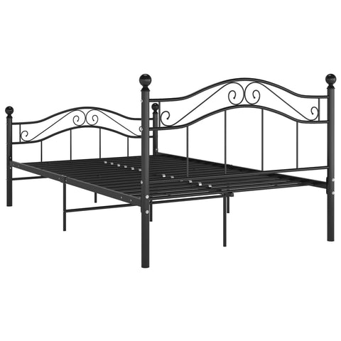 vidaXL Bed Frame without Mattress Black Metal 120x200 cm