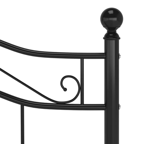 vidaXL Bed Frame without Mattress Black Metal 120x200 cm