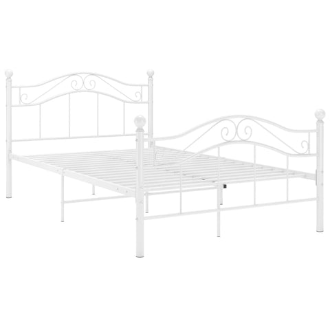 vidaXL Bed Frame without Mattress White Metal 120x200 cm