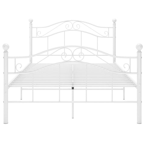 vidaXL Bed Frame without Mattress White Metal 120x200 cm