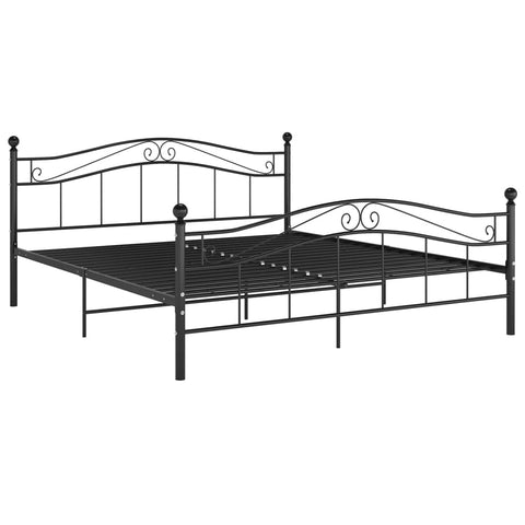 vidaXL Bed Frame without Mattress Black Metal 140x200 cm