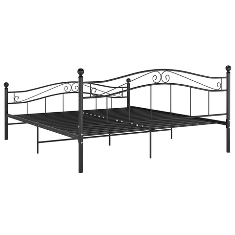 vidaXL Bed Frame without Mattress Black Metal 140x200 cm
