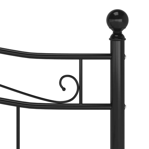 vidaXL Bed Frame without Mattress Black Metal 140x200 cm