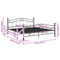 vidaXL Bed Frame without Mattress Black Metal 140x200 cm