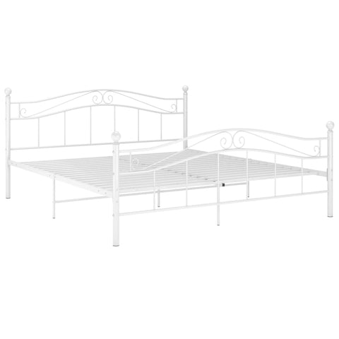 vidaXL Bed Frame without Mattress White Metal 160x200 cm