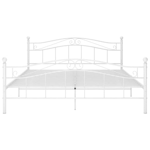 vidaXL Bed Frame without Mattress White Metal 160x200 cm