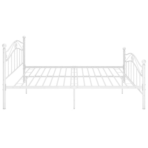 vidaXL Bed Frame without Mattress White Metal 160x200 cm