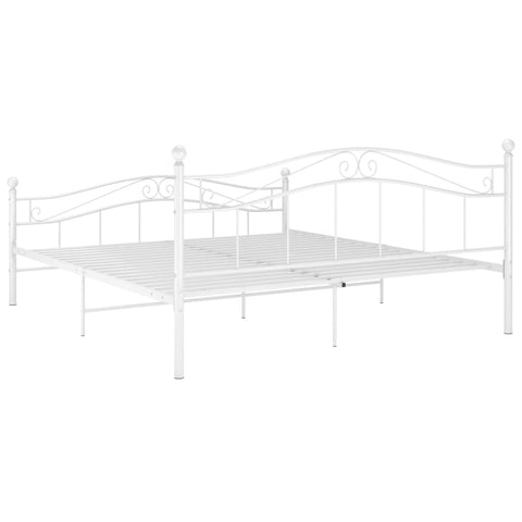 vidaXL Bed Frame without Mattress White Metal 160x200 cm