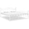 vidaXL Bed Frame without Mattress White Metal 200x200 cm
