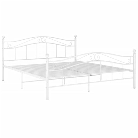 vidaXL Bed Frame without Mattress White Metal 200x200 cm