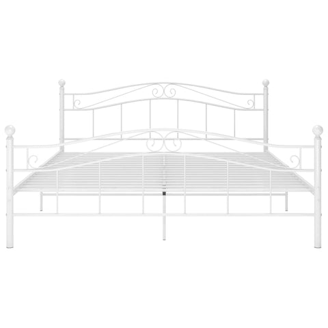 vidaXL Bed Frame without Mattress White Metal 200x200 cm