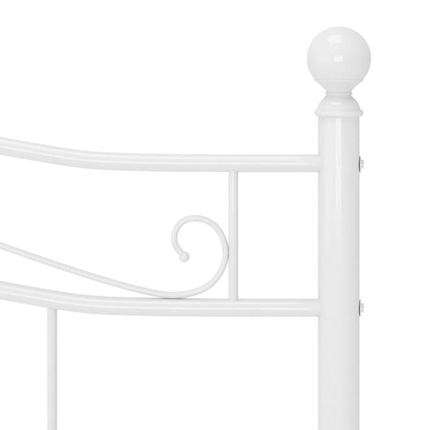 vidaXL Bed Frame without Mattress White Metal 200x200 cm