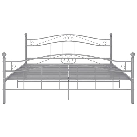 vidaXL Bed Frame without Mattress Grey Metal 200x200 cm