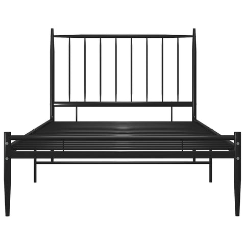 vidaXL Bed Frame without Mattress Black Metal 90x200 cm
