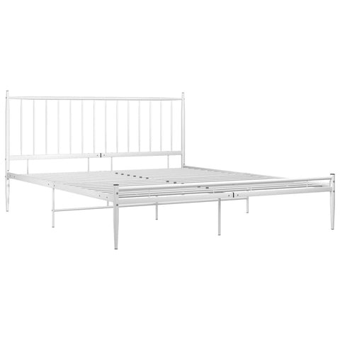 vidaXL Bed Frame without Mattress White Metal 180x200 cm Super King