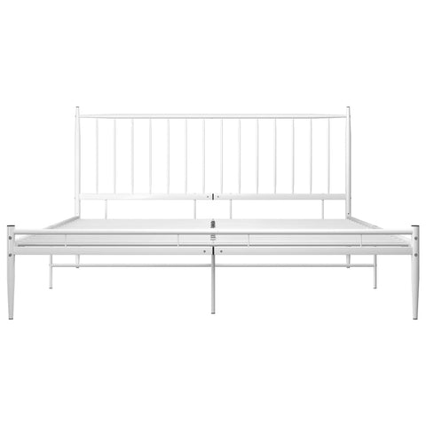 vidaXL Bed Frame without Mattress White Metal 180x200 cm Super King