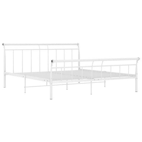 vidaXL Bed Frame without Mattress White Metal 160x200 cm