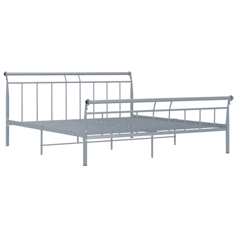 vidaXL Bed Frame without Mattress Grey Metal 180x200 cm Super King