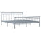 vidaXL Bed Frame without Mattress Grey Metal 180x200 cm Super King