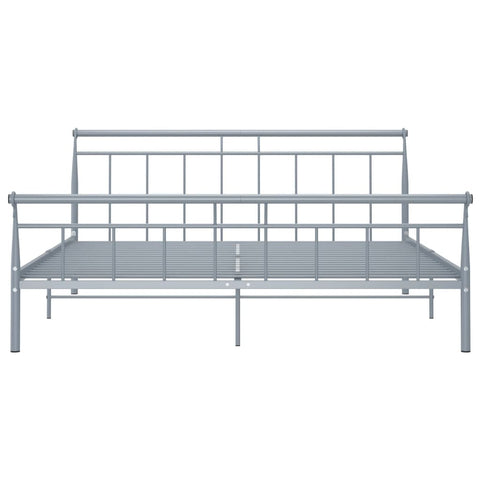 vidaXL Bed Frame without Mattress Grey Metal 180x200 cm Super King