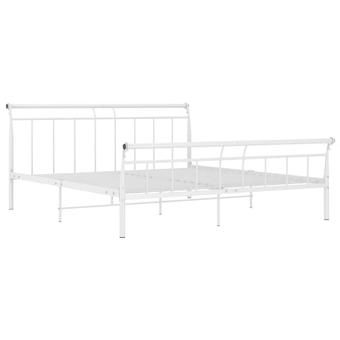 vidaXL Bed Frame without Mattress White Metal 200x200 cm