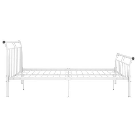 vidaXL Bed Frame without Mattress White Metal 200x200 cm