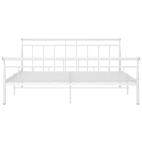 vidaXL Bed Frame without Mattress White Metal 200x200 cm
