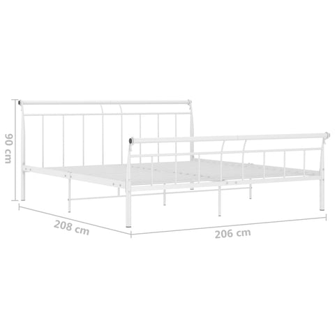 vidaXL Bed Frame without Mattress White Metal 200x200 cm