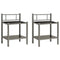 vidaXL Bedside Cabinets 2 pcs Grey and Black Metal and Glass