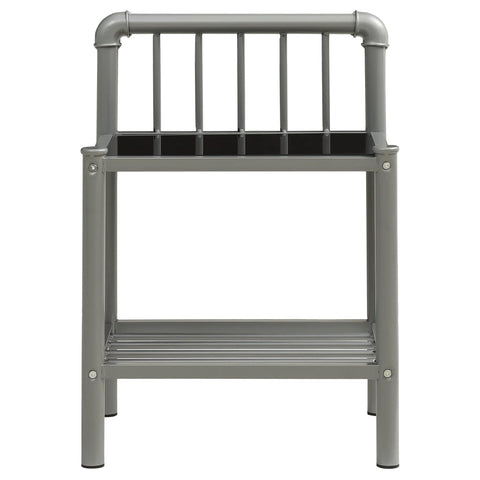 vidaXL Bedside Cabinets 2 pcs Grey and Black Metal and Glass