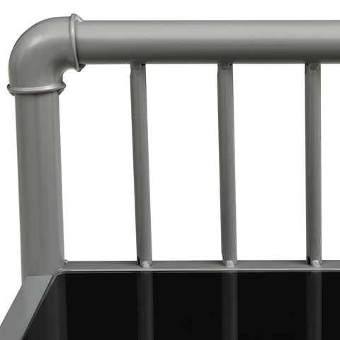 vidaXL Bedside Cabinets 2 pcs Grey and Black Metal and Glass