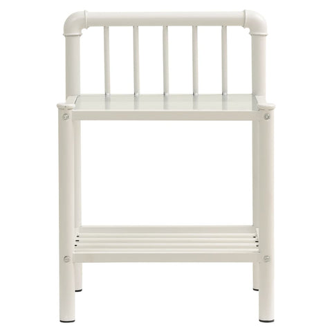 vidaXL Bedside Cabinets 2 pcs White and Transparent Metal and Glass