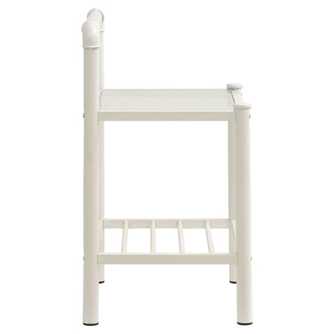 vidaXL Bedside Cabinets 2 pcs White and Transparent Metal and Glass