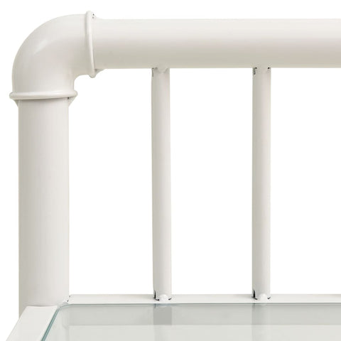vidaXL Bedside Cabinets 2 pcs White and Transparent Metal and Glass