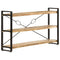 vidaXL 3-Tier Bookcase 140x30x80 cm Solid Mango Wood