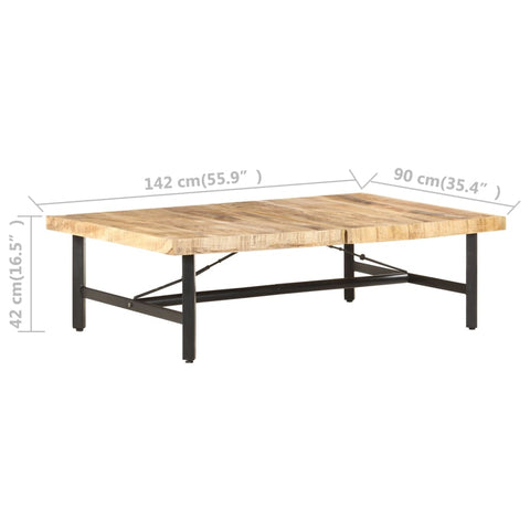vidaXL Coffee Table 142x90x42 cm Solid Mango Wood