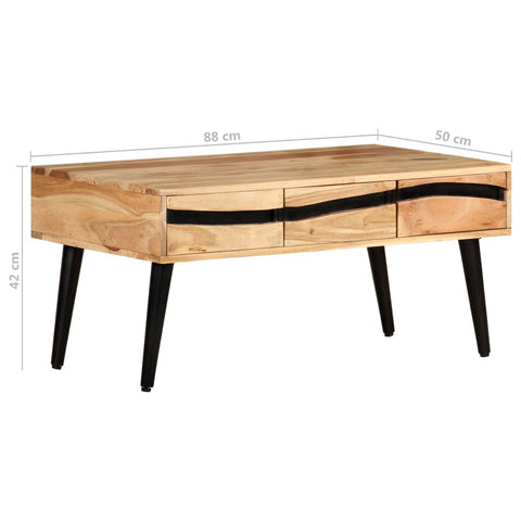 vidaXL Coffee Table 88x50x42 cm Solid Acacia Wood