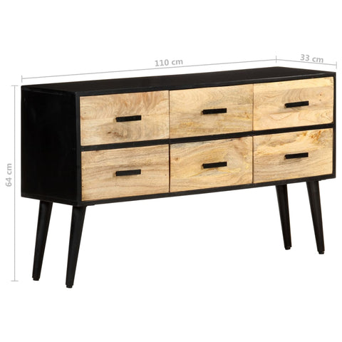 vidaXL Sideboard 110x33x64 cm Solid Mango Wood