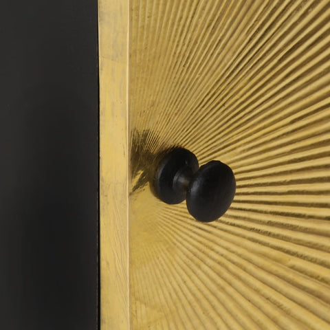 vidaXL Bedside Cabinet with Brass Front 40x30x50 cm Solid Mango Wood