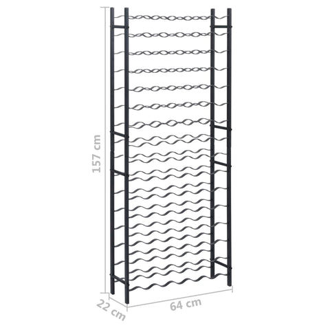 vidaXL Wine Rack for 96 Bottles Black Iron