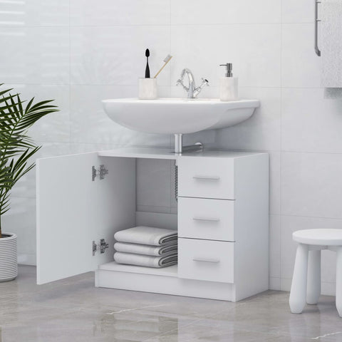 vidaXL Sink Cabinet White 63x30x54 cm Engineered Wood