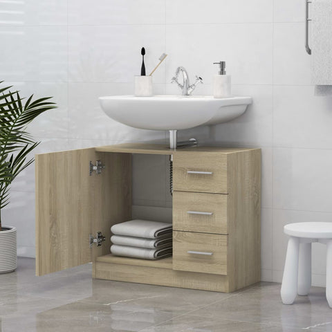 vidaXL Sink Cabinet Sonoma Oak 63x30x54 cm Engineered Wood