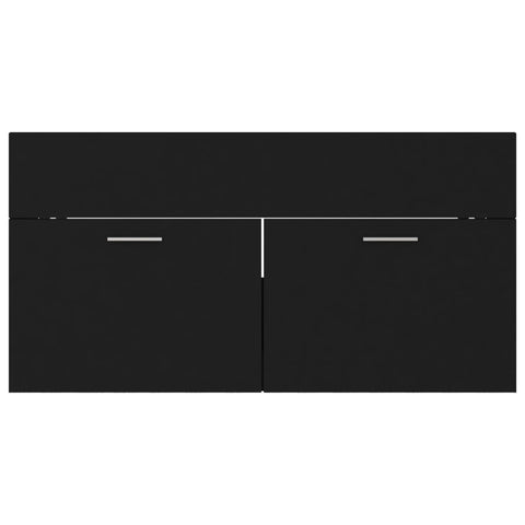 vidaXL Sink Cabinet Black 90x38.5x46 cm Engineered Wood