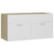 vidaXL Sink Cabinet White and Sonoma Oak 90x38.5x46 cm Engineered Wood