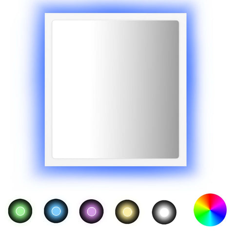 vidaXL LED Bathroom Mirror White 40x8.5x37 cm Acrylic